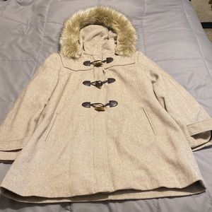 Croft & Barrow Cream fur Peacoat